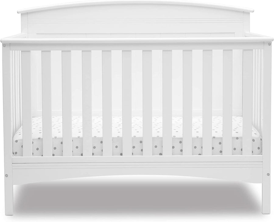 Delta Children Archer Solid Panel 4-in-1 Convertible Baby Crib, Bianca White - $140