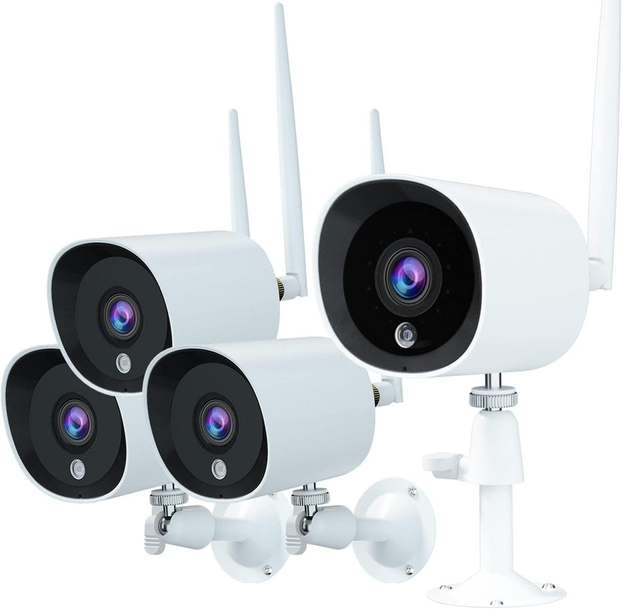 4Pack 2K Security Cameras Outdoor, 3MP WiFi IP Camera with Night Vision - $50