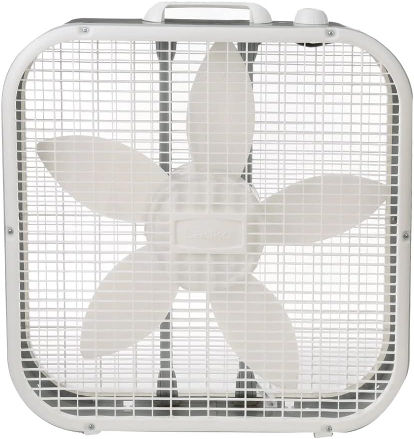 Lasko Cool Colors 20" Box Fan with 3-Speeds, White - $15