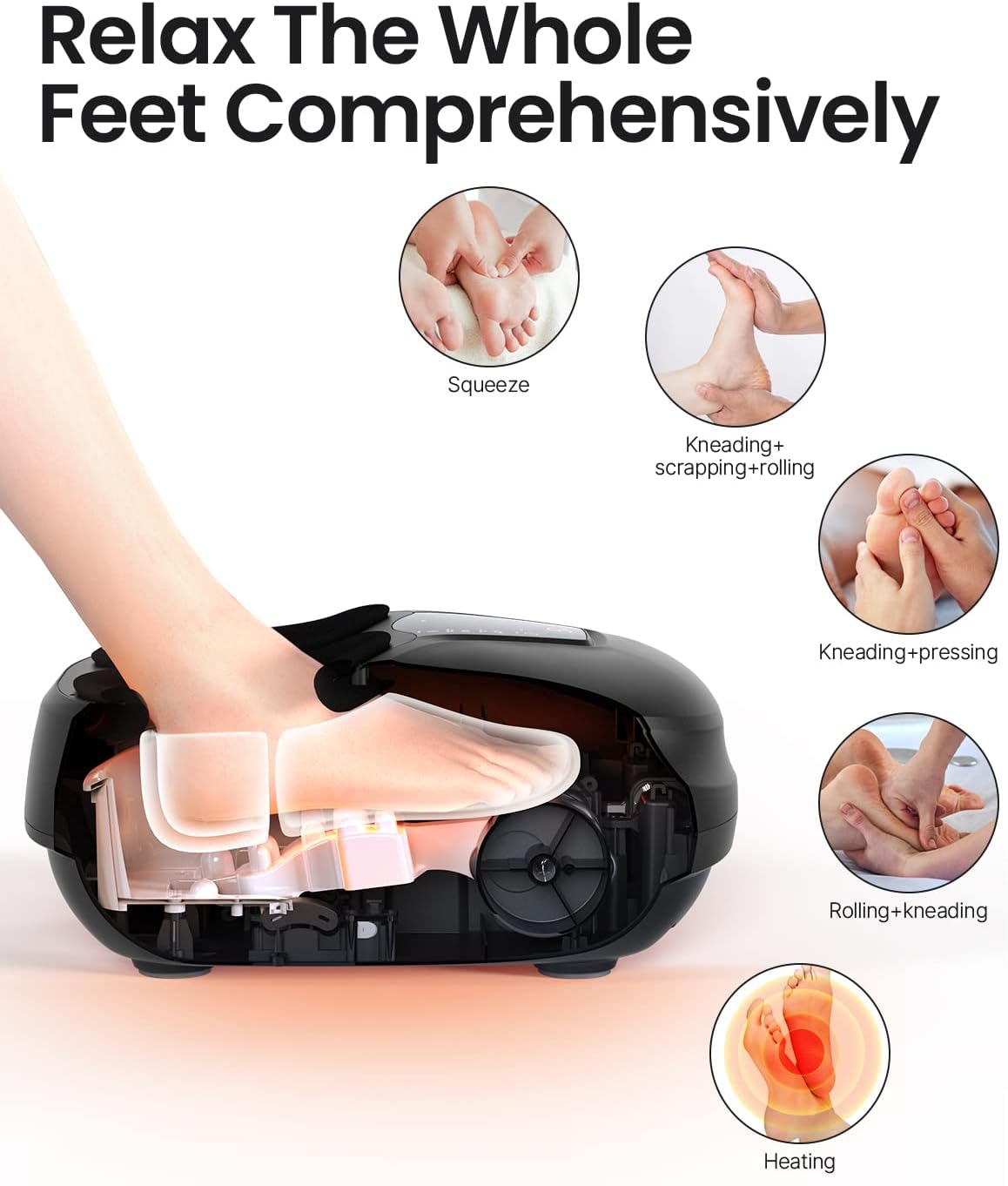 RENPHO Shiatsu Foot Massager with Heat, Compact Foot Massager Machine with Remote - $70