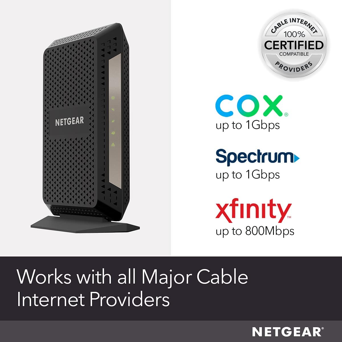 NETGEAR Cable Modem DOCSIS 3.1 (CM1000) Gigabit Modem, Black - $90
