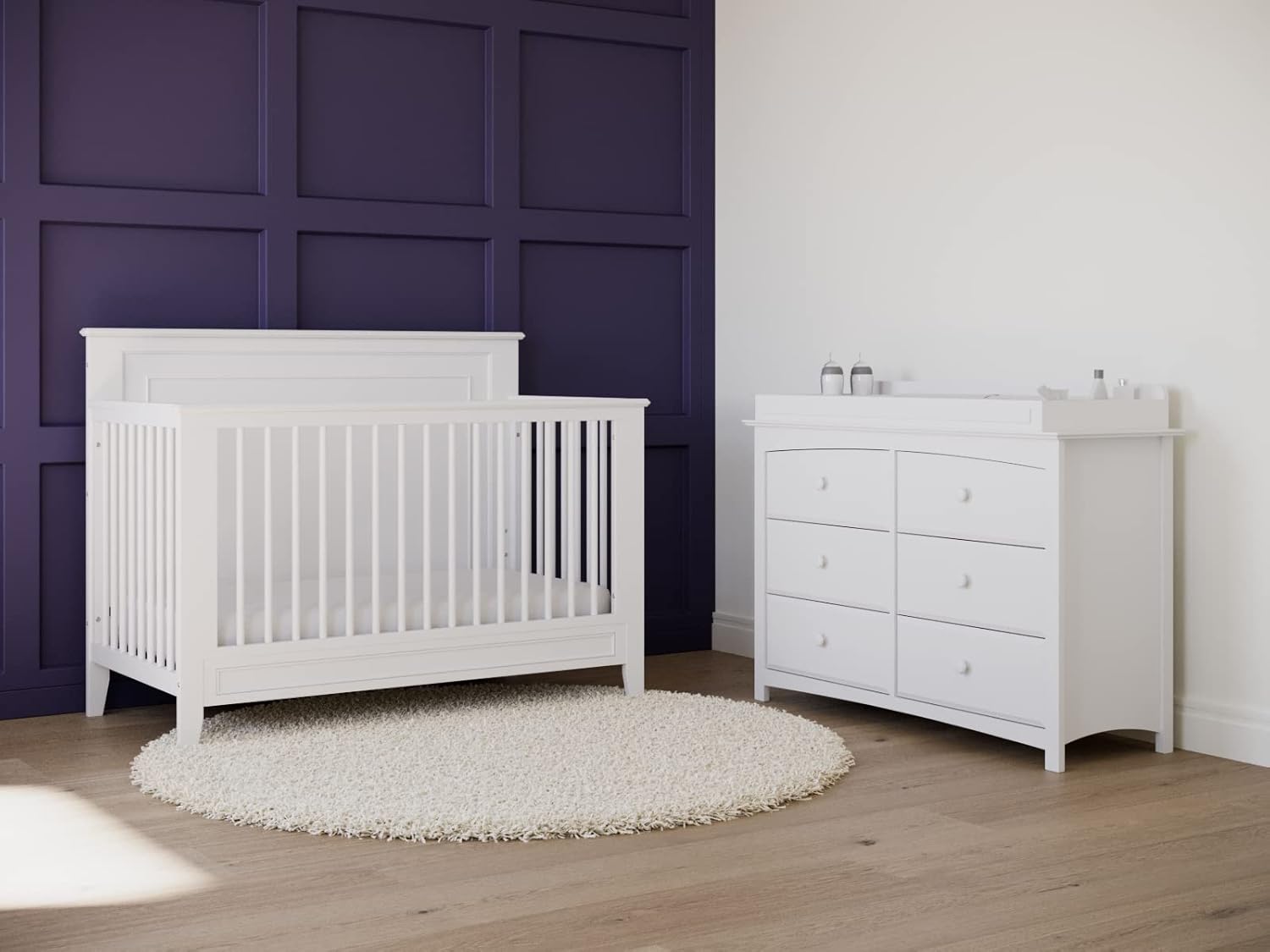 Storkcraft Solstice 5-In-1 Convertible Crib (White) - $165