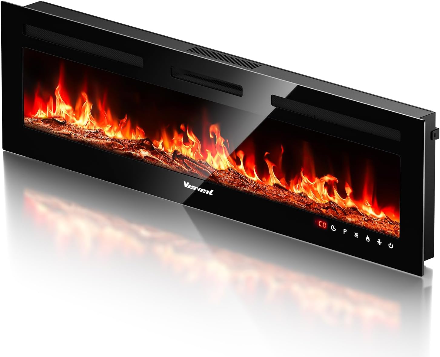 Electric Fireplace 60Inch,Realistic Flame Electric Fireplace Heater,Log Set - $130