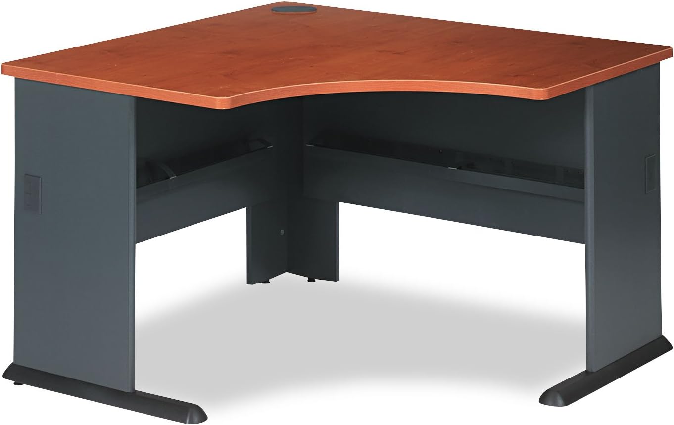 Bush Business Furniture Series A 48W Corner Desk in Hansen Cherry and Galaxy - $190