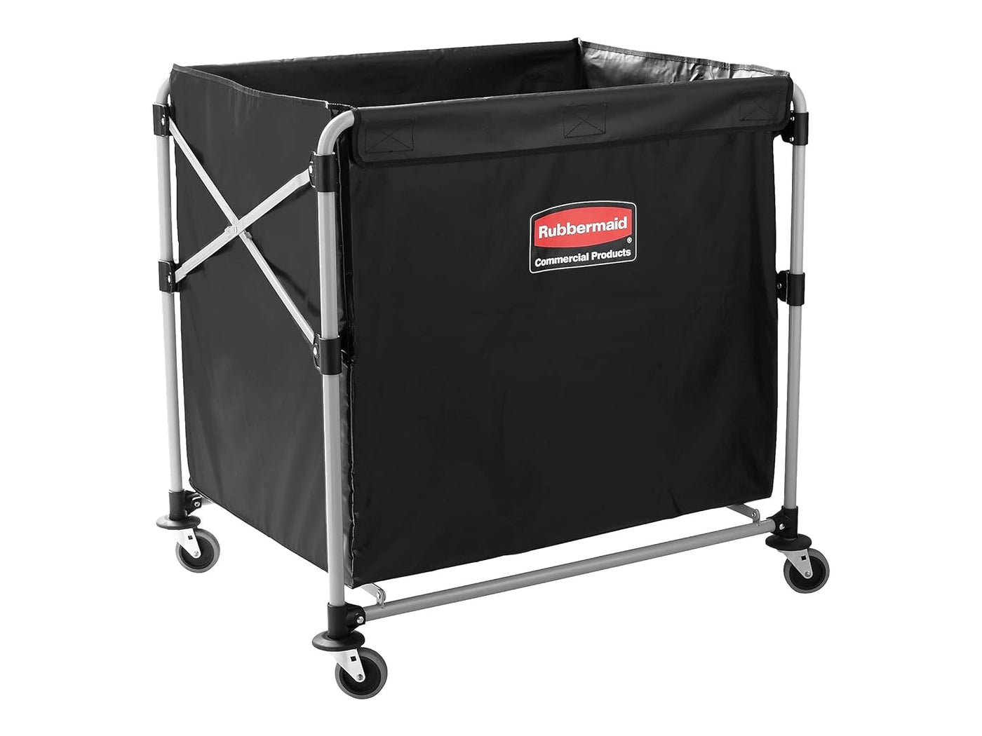 Rubbermaid Commercial Products, Collapsible X Cart, Black, Steel 8 Bushel Bin - $105