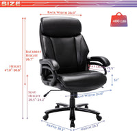 COLAMY Big & Tall Office Chair 400lb Large High Back Executive Desk Chair - $120