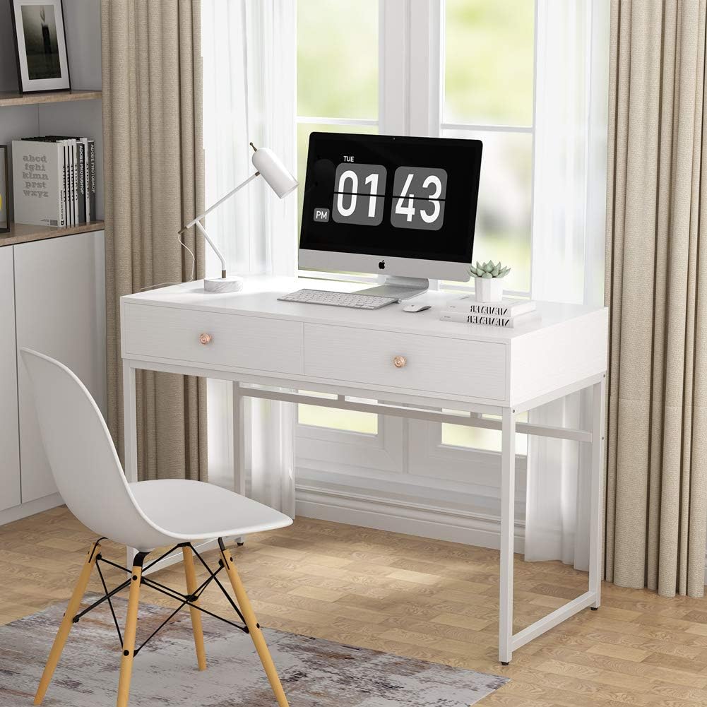 Tribesigns Computer Desk, Modern Simple 47 inch Home Office Desk Study Table - $100