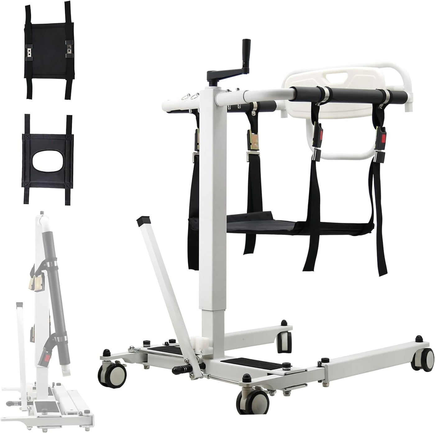 Patient Lift Wheelchair, Adjustable Patient Lift Transfer Chair w/ Upgrade Cushion - $320