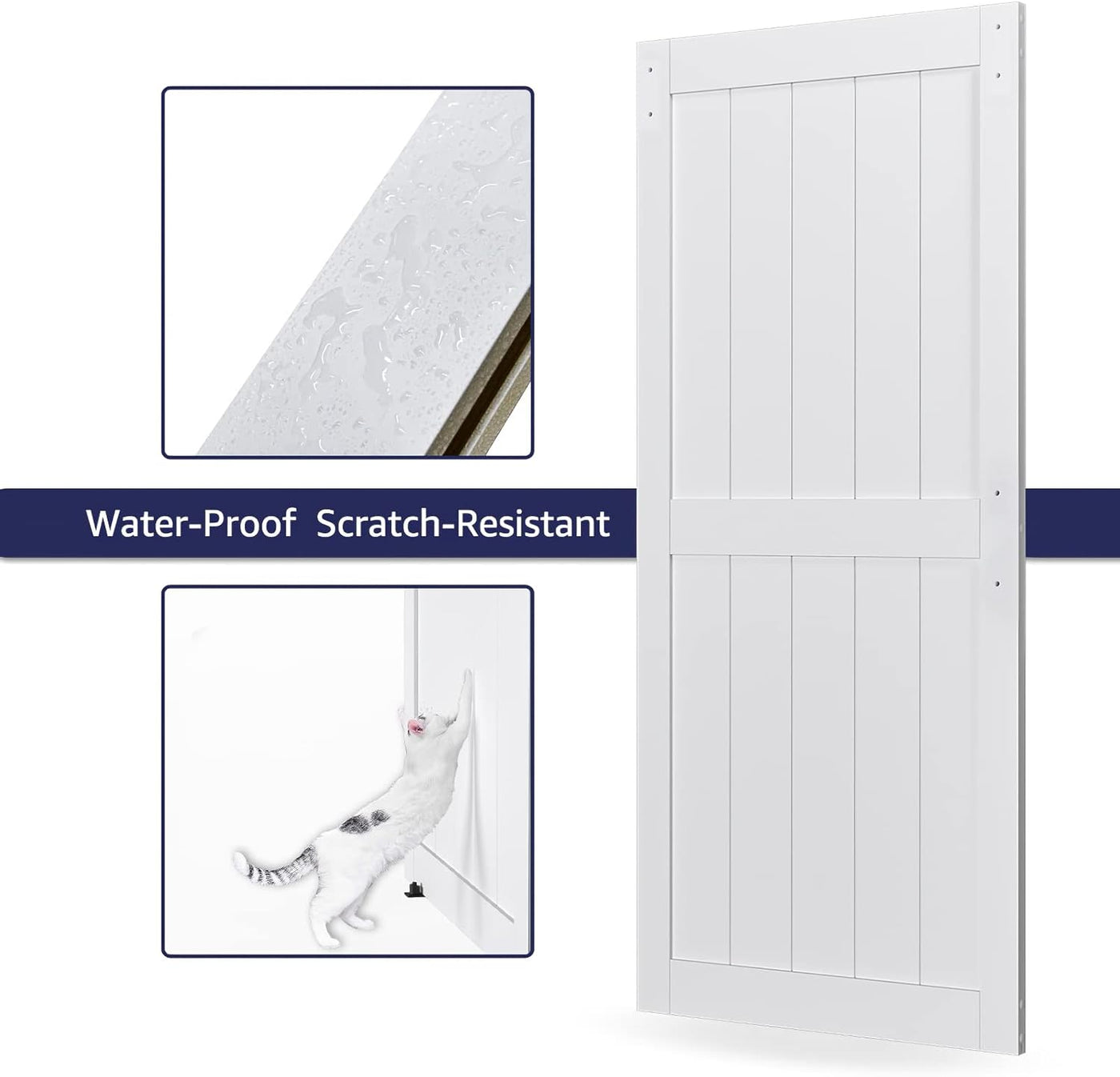 36in x 84in MDF Sliding Barn Door with 6.6ft Barn Door Hardware Kit & Handle - $105