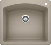 BLANCO, Truffle DIAMOND SILGRANIT Drop-In or Undermount Kitchen Sink, 25" X 22" - $240