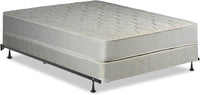 9-Inch Innerspring Mattress & 8" Wood Box Spring Set with Frame, Full, Beige - $235