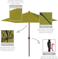 California Umbrella 9 ft. Auto Tilt Crank Lift Patio Umbrella, Macaw Sunbrella - $115
