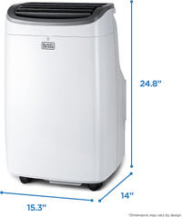 BLACK+DECKER 8,000 BTU Portable Air Conditioner up to 350 Sq, White - $250