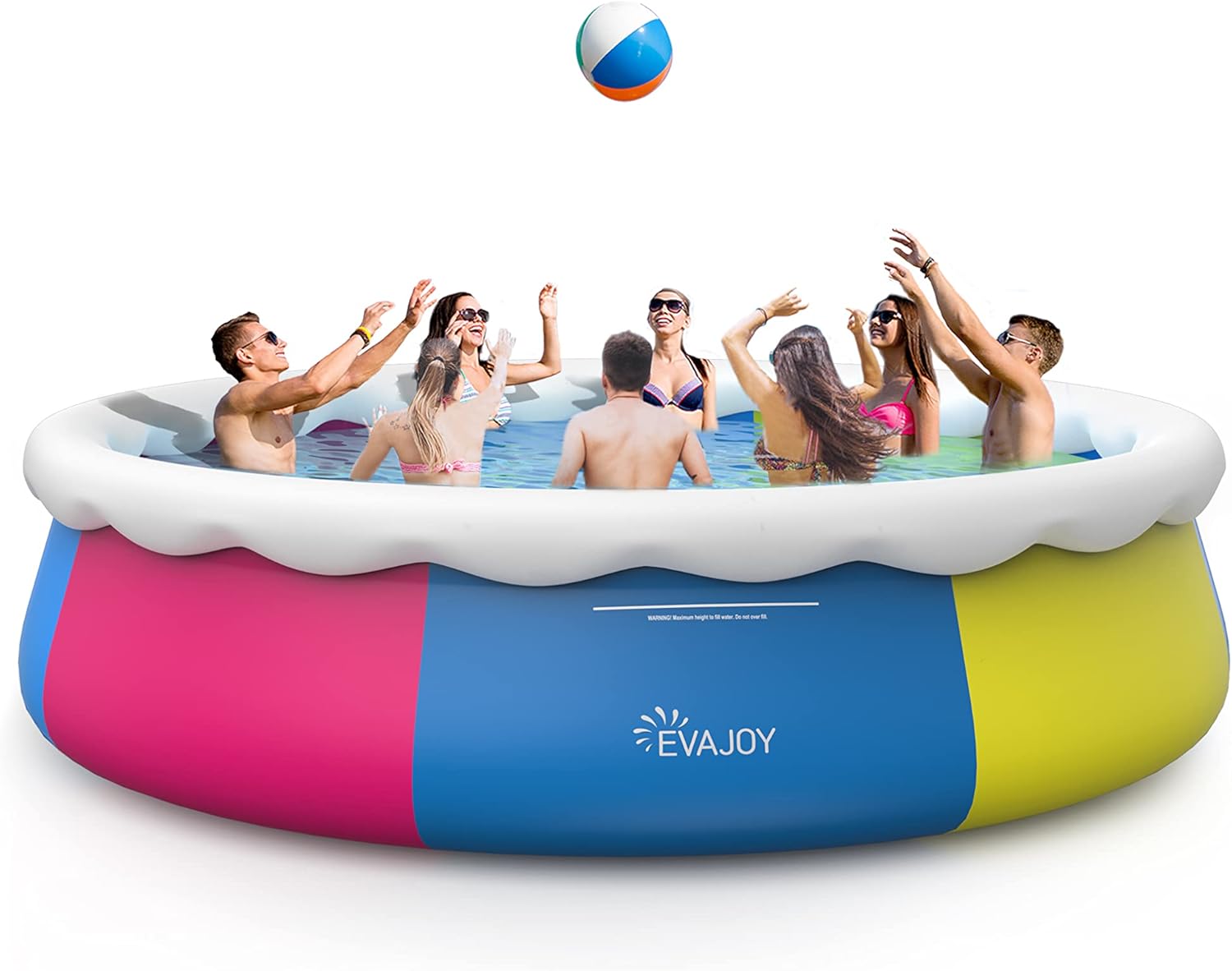 EVAJOY Inflatable Top Ring Swimming Pools 18ft*48in Round Pool Include Filter Pump - $190