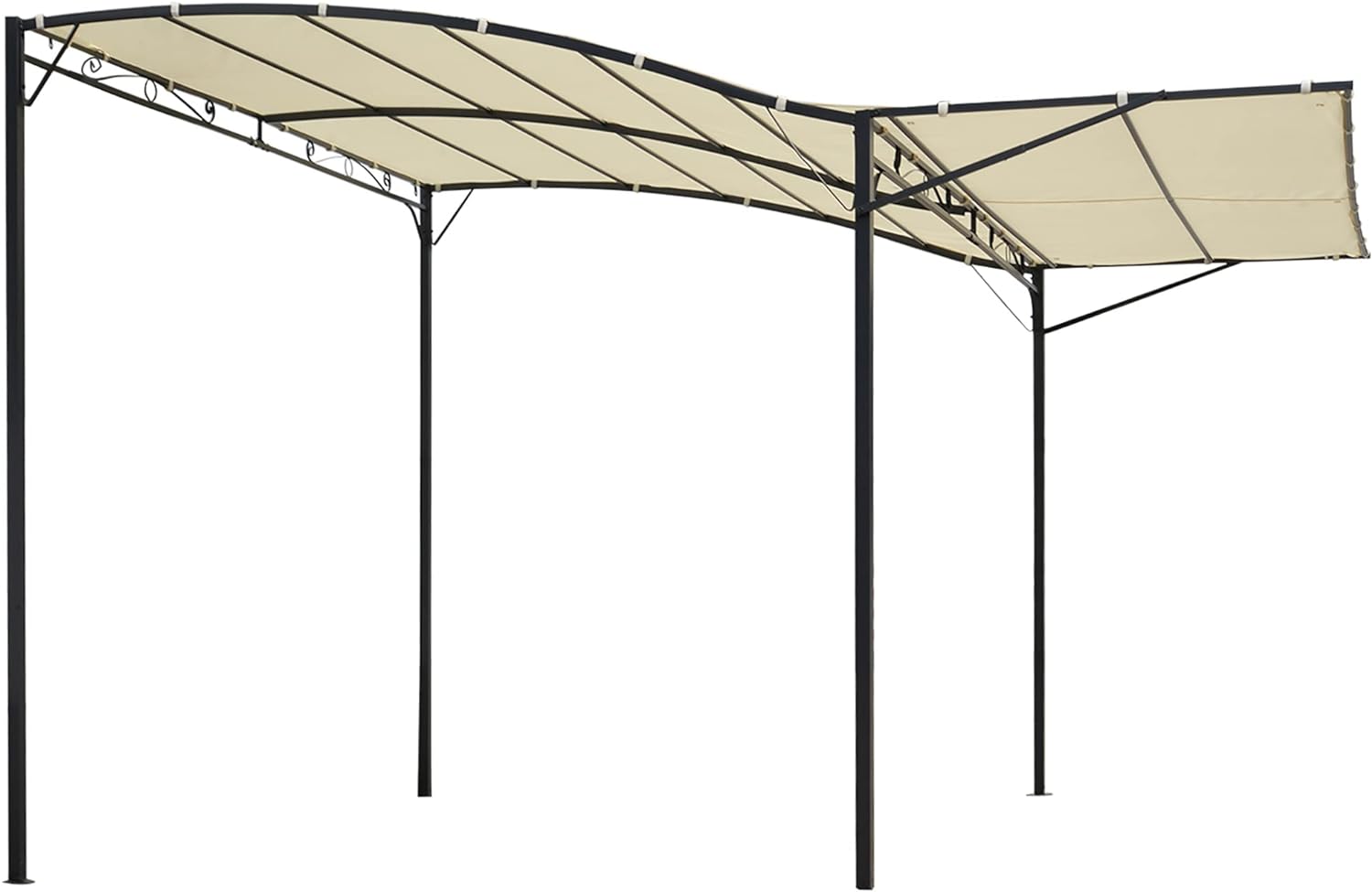 Outsunny 10' x 8' Outdoor Pergola and Patio Gazebo, Extendable Side Awning - $130