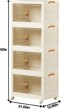 pupustar Storage Bins with Lids and Doors, Plastic Stackable - $100