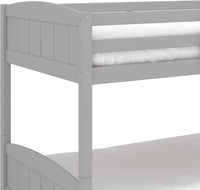 Contemporary Wood Arch Twin Over Twin Floor Bunk Bed with Slats, Gray - $375