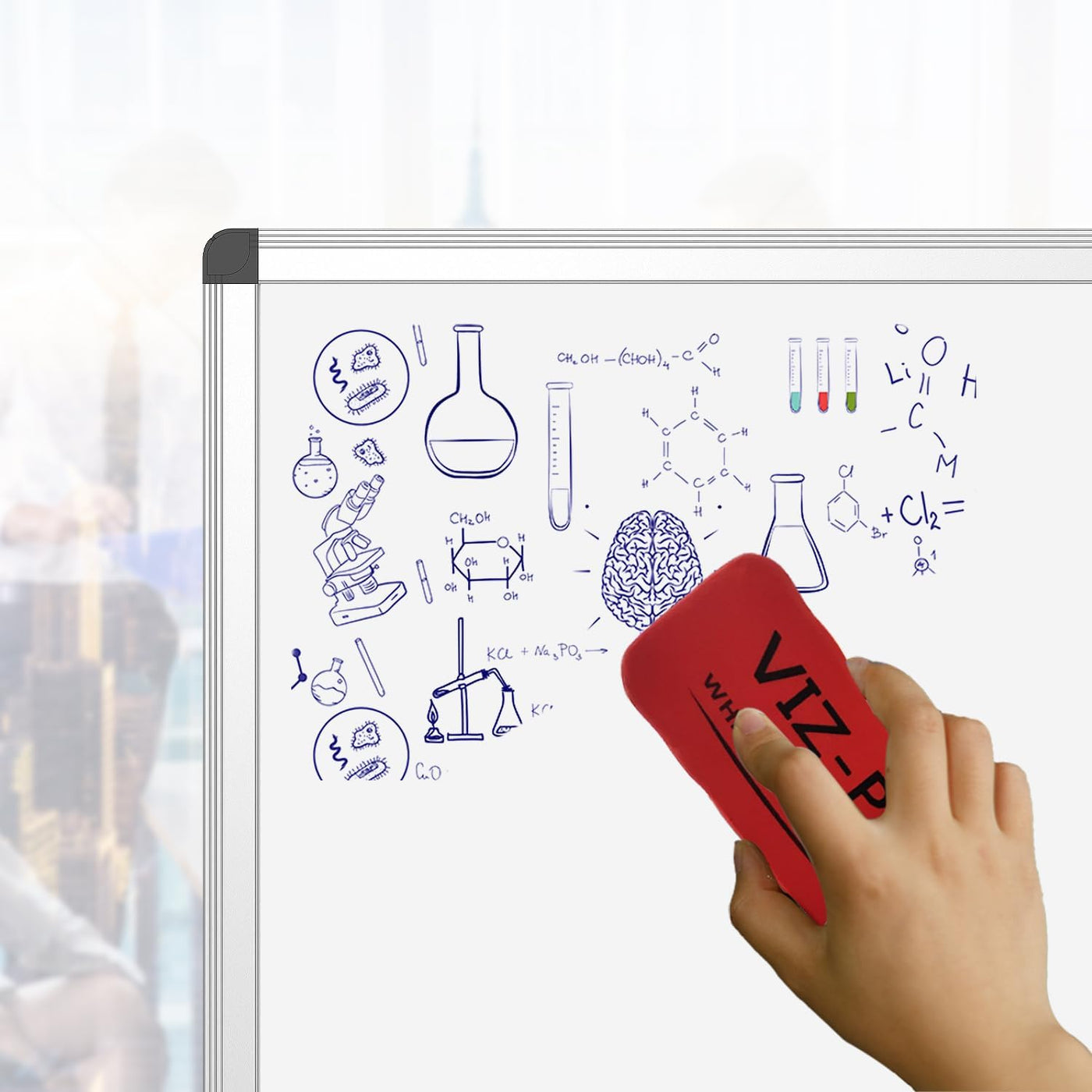 VIZ-PRO Magnetic Whiteboard/Dry Erase Board, 48 X 36 Inches, Silver Aluminium Frame - $35