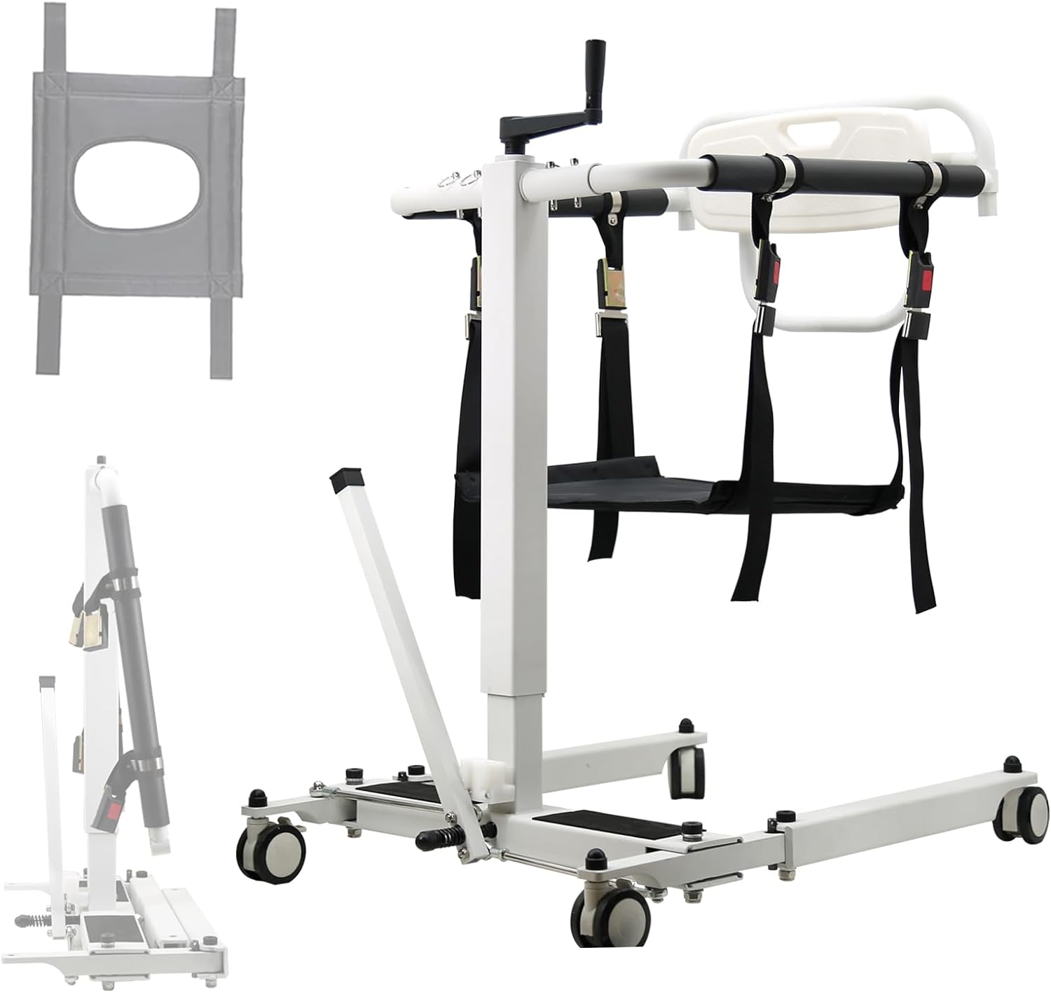 Patient Lift Wheelchair, Adjustable Patient Lift Transfer Chair w/ Upgrade Cushion - $320