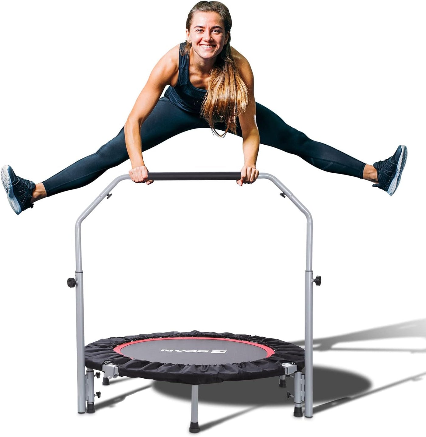 BCAN 40/48" Foldable Mini Trampoline Max Load 330lbs/440lbs, Fitness Rebounder - $70