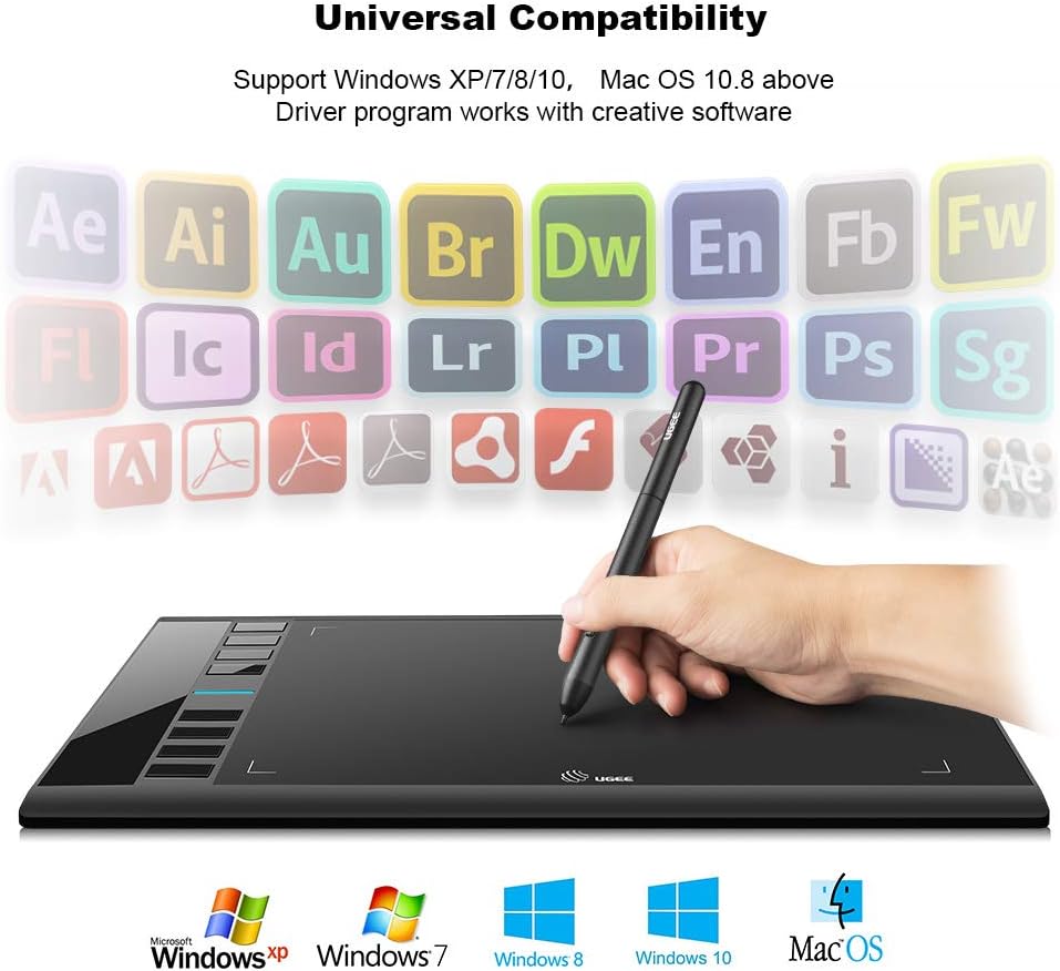 UGEE M708 USB Wired Digital Graphics Drawing Pen Tablet - $30