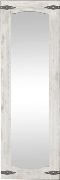 FirsTime & Co. Ivory Meredith Barn Door Standing Mirror Wood Frame, 20 x 1.5 x 60 in- $125