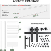 Fredbeck 30inx80in White Barn Door and 5.5FT Sliding Barn Door Hardware Kit - $150