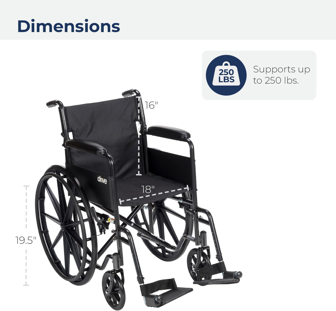 Drive Medical SSP118FA-SF Silver Sport 1 Folding Transport Wheelchair - $70