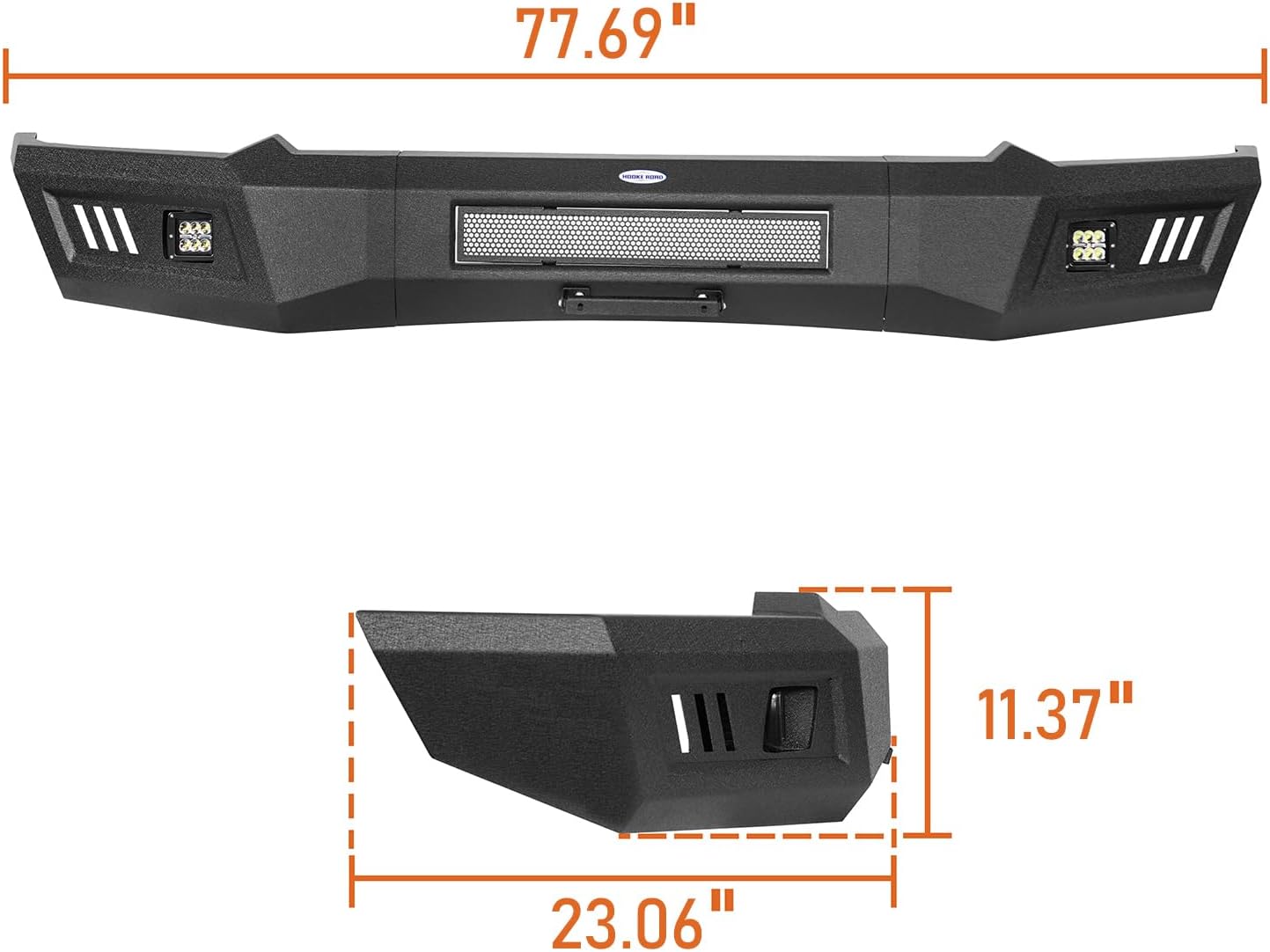 Hooke Road 19-24 Ram 1500 Full-Width Front Bumper for for Dodge Ram 1500 2019-2024 - $300