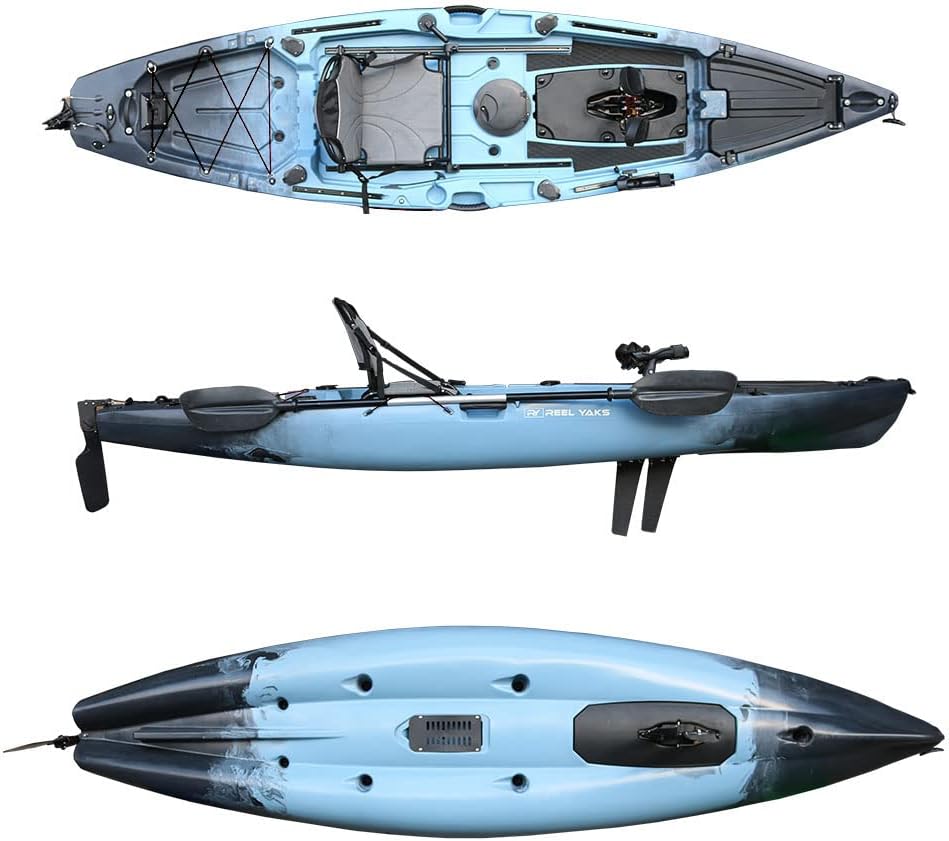 12' Pedal Fin Drive Powered Fishing Kayak (Missing flap pedal system) - $720