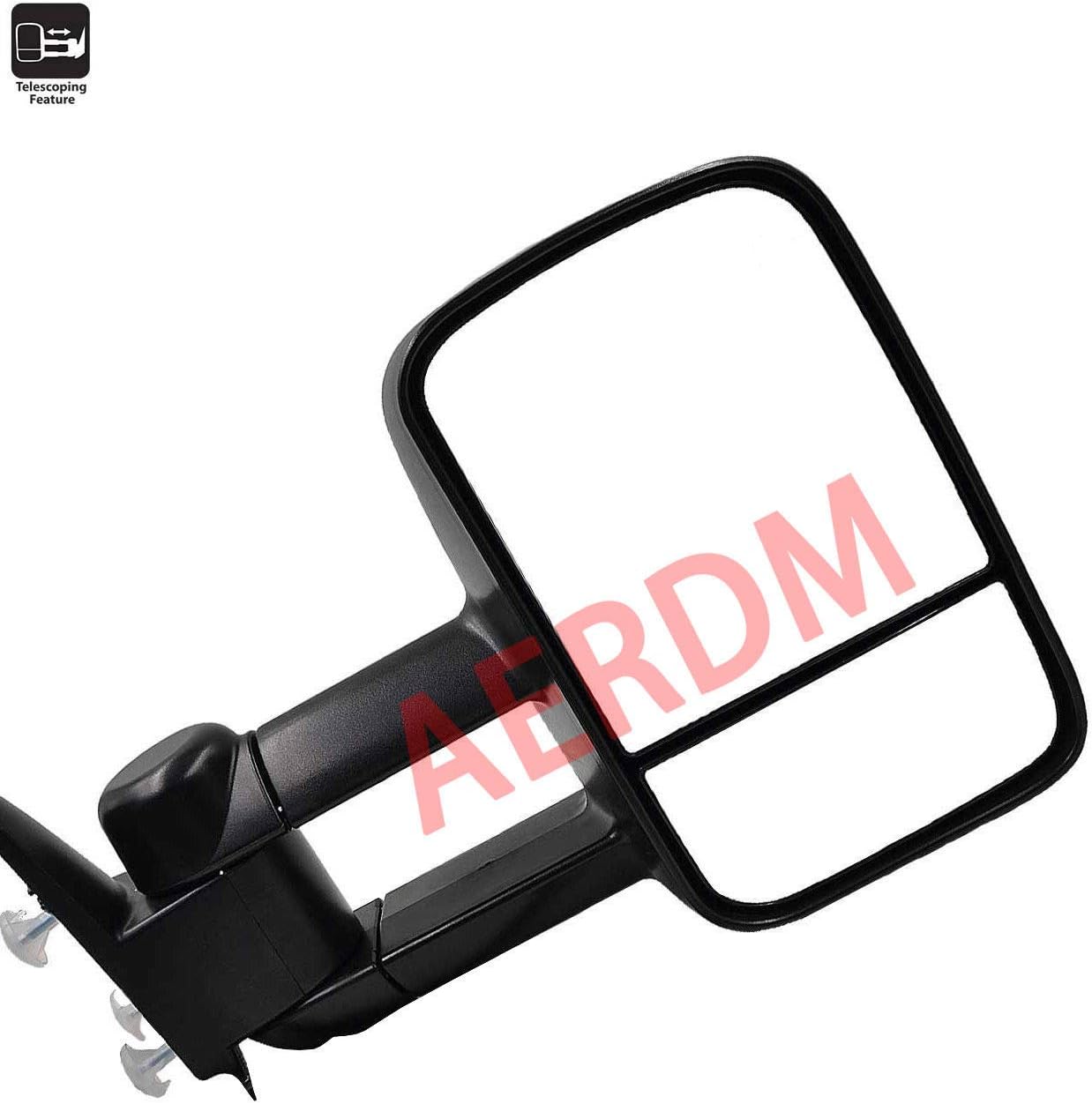 AERDM New Pair Towing Mirrors Manual Operated Textured Black - $55