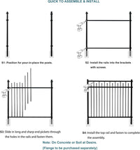 Metal Fence Panels, 6ft H x 6.5ft W Galvanized Steel Fence Panel, Decorative Fence - $105