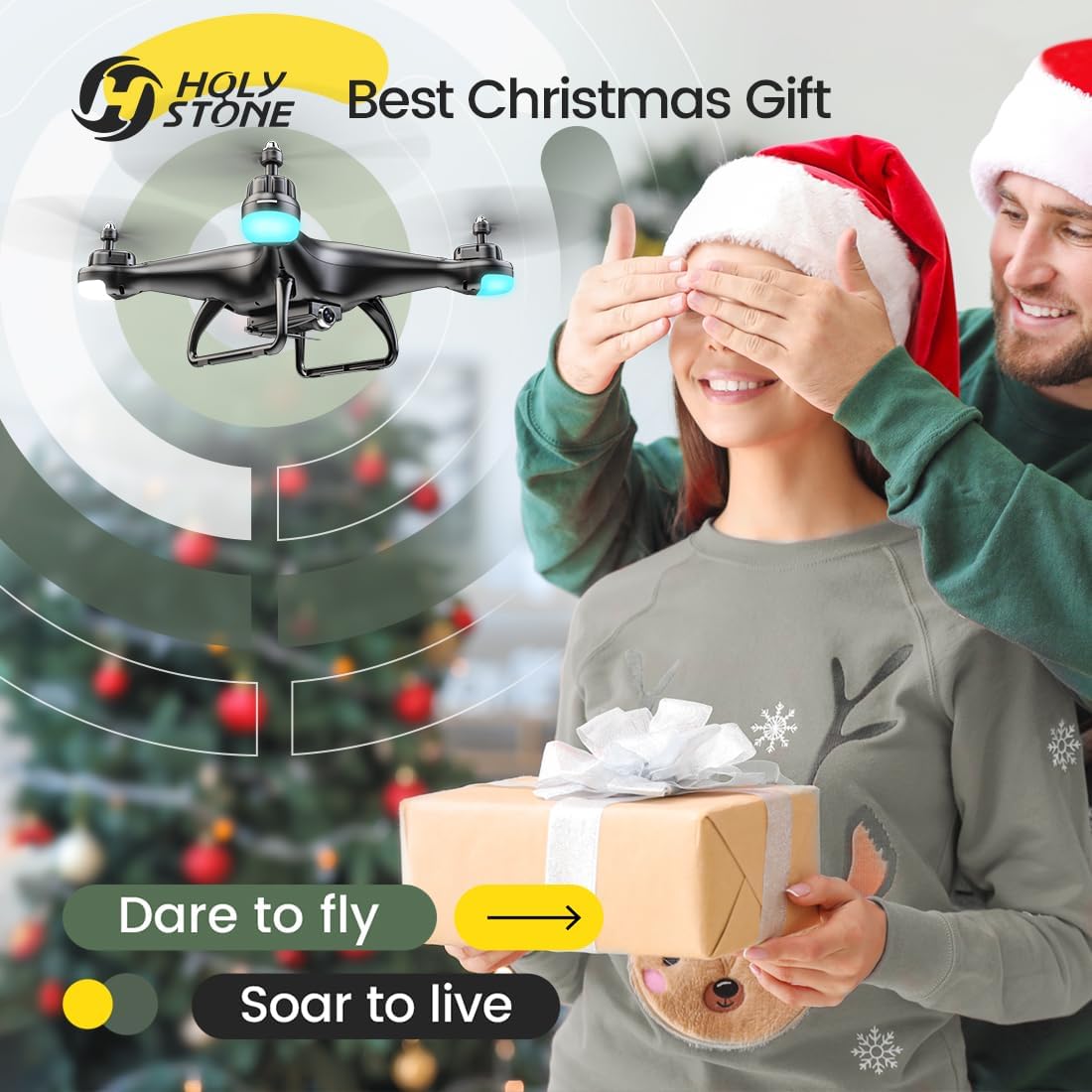 Holy Stone HS110D GPS Drone - $55
