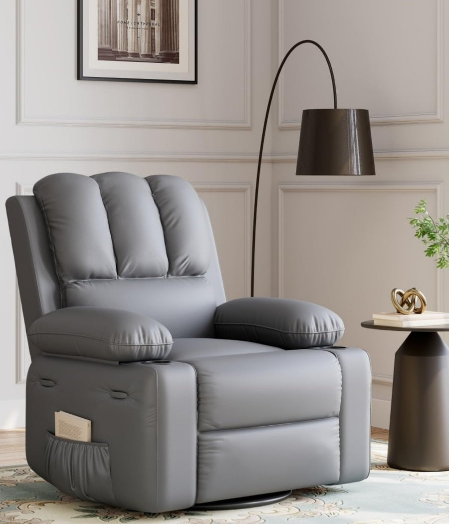 Oversized Recliner Chairs with Heat & Massage, 360° Swivel - $230