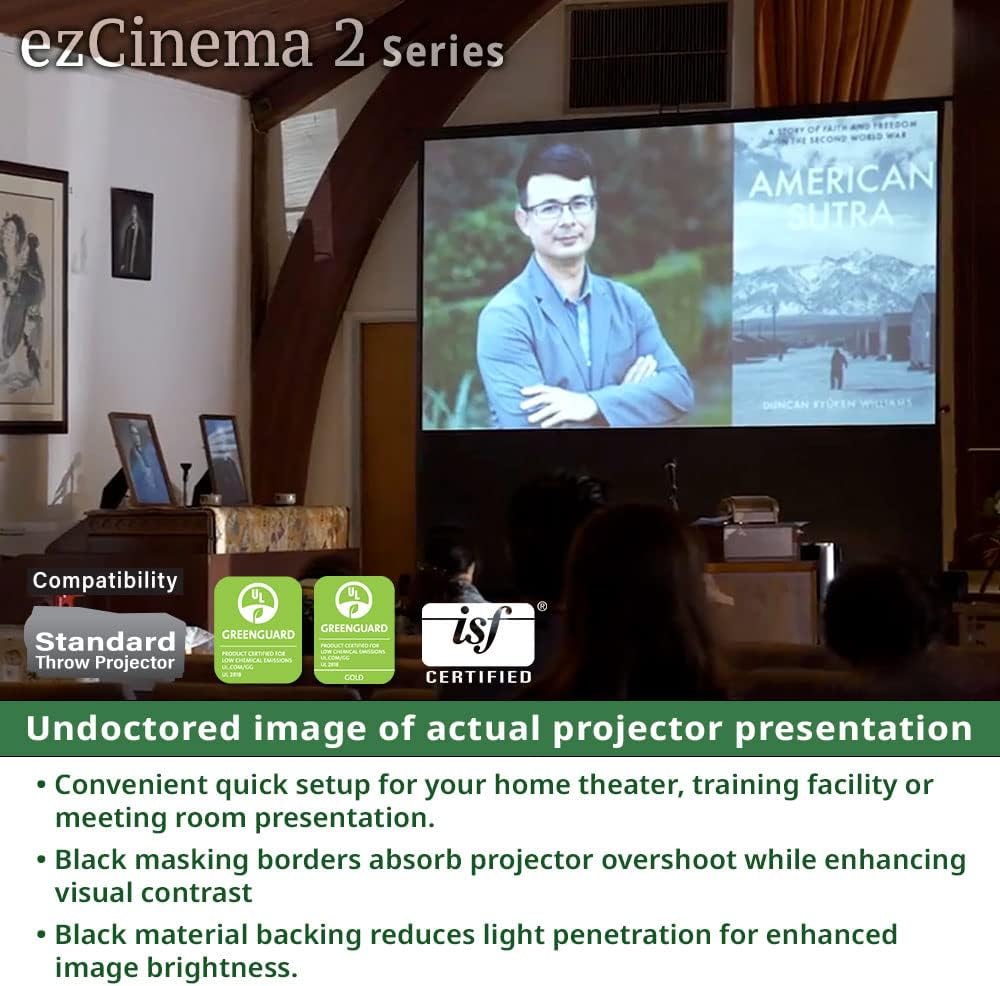 Elite Screens ezCinema 2 Projector Screen, 84-inch 16:9, Manual Floor Pull Up - $150