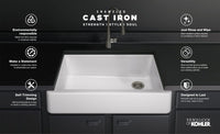 KOHLER K-5827-0 Whitehaven Farmhouse Self-Trimming Undermount Single-Bowl Sink - $575