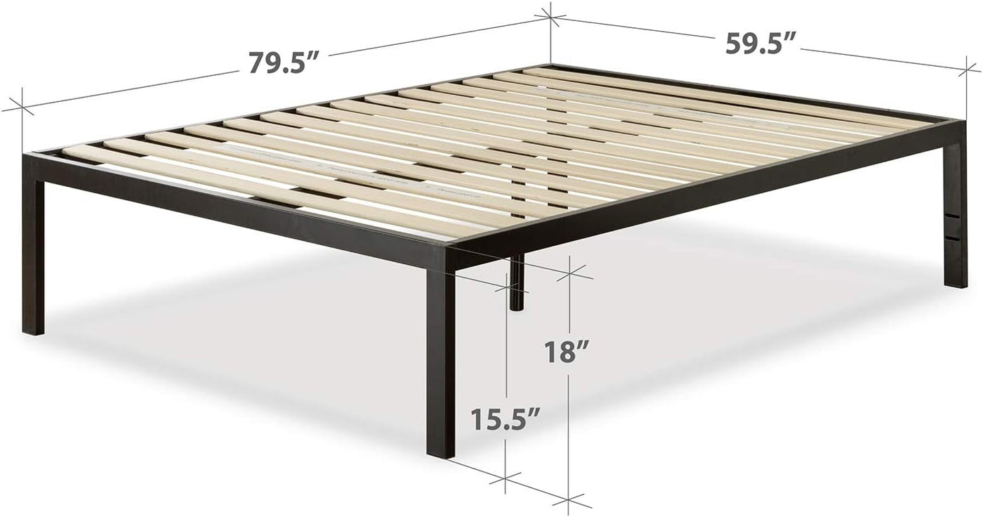 ZINUS Lorrick Metal Platform Bed Frame, Mattress Foundation, Queen, Black - $80
