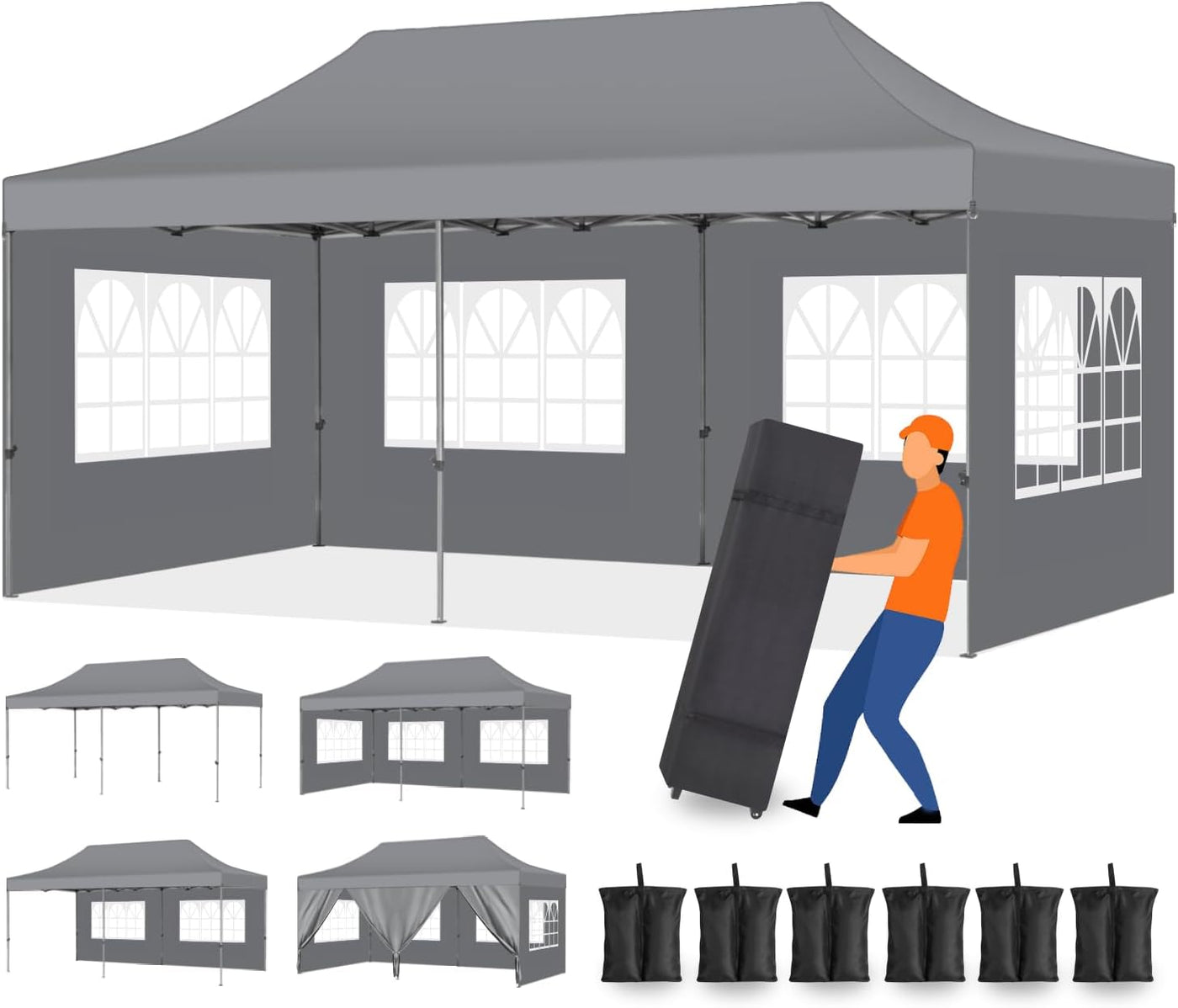 Pop Up Canopy 10x20,Heavy Duty Commercial Canopy Tent, Waterproof Outdoor - $210