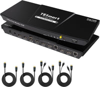 TESmart 2 Port Dual Monitor KVM Switch Kit HDMI 4K60Hz with EDID - $140
