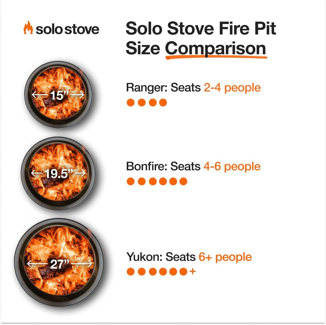 Solo Stove Yukon 2.0 + Stand, 27 Inch Smokeless Fire Pit – Portable Stainless Steel - $325