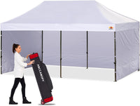 ABCCANOPY Heavy Duty Ez Pop up Canopy Tent with Sidewalls 10x20,White - $275