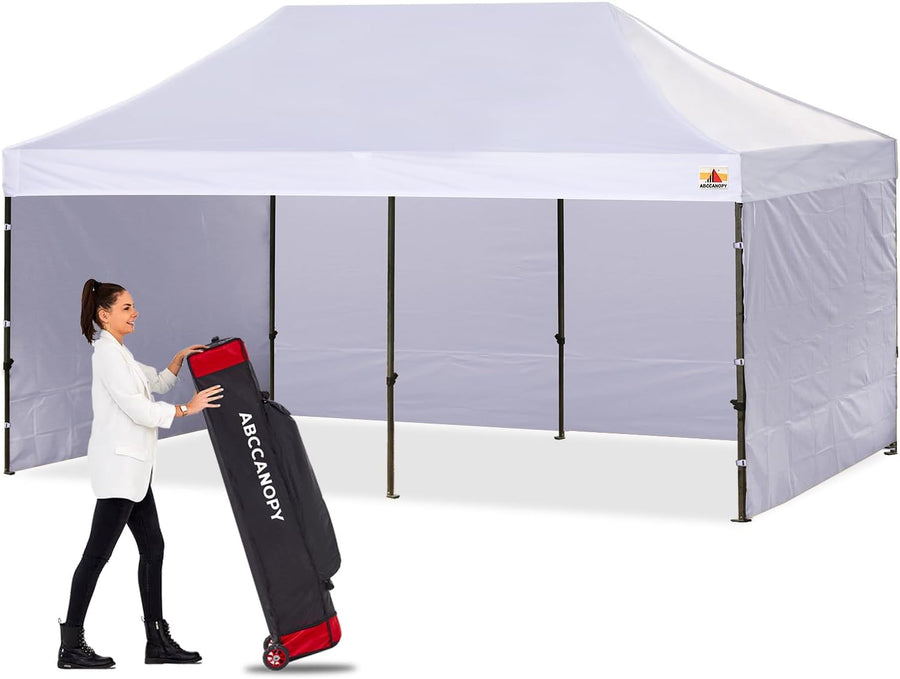 ABCCANOPY Heavy Duty Ez Pop up Canopy Tent with Sidewalls 10x20,White - $275