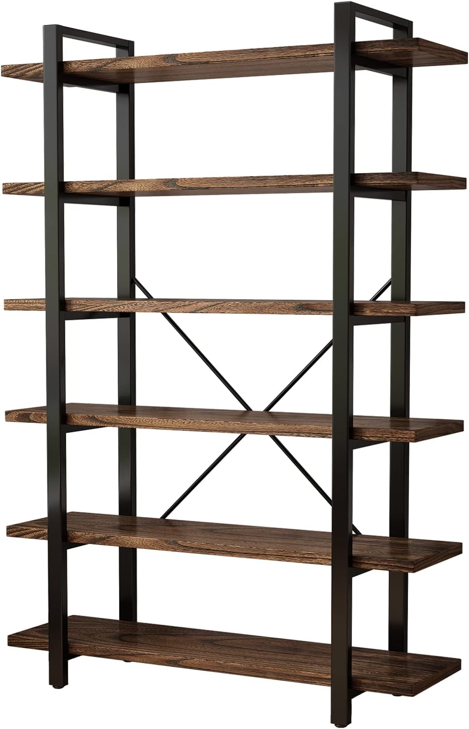 Solid Wood Bookcase and Book Shelves Wood and Metal Shelving Unit 5 Tier - $170