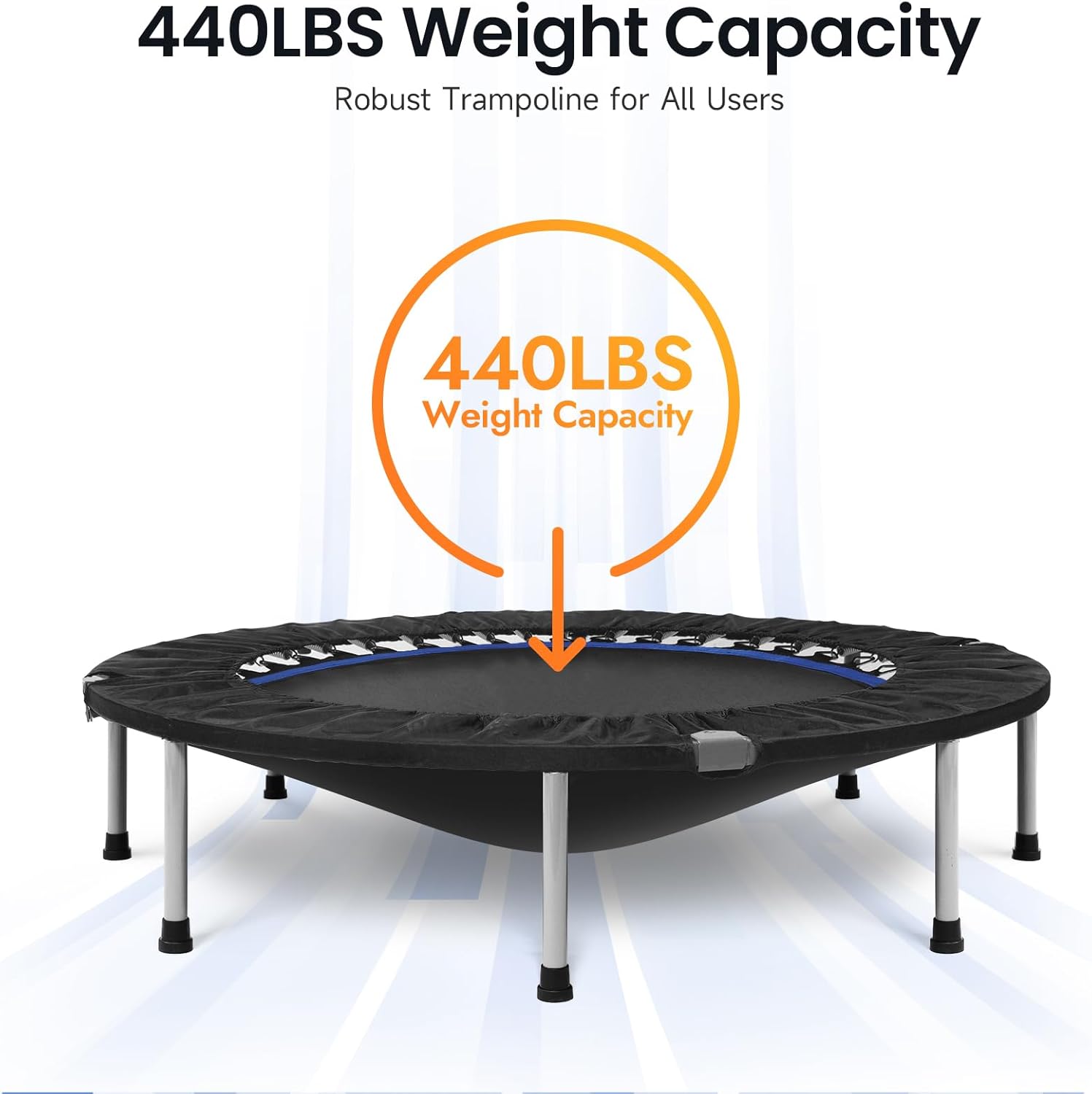 BCAN 40 48 Foldable Mini Trampoline Max Load 330lbs 440lbs Fitness R DISCOUNT BROS