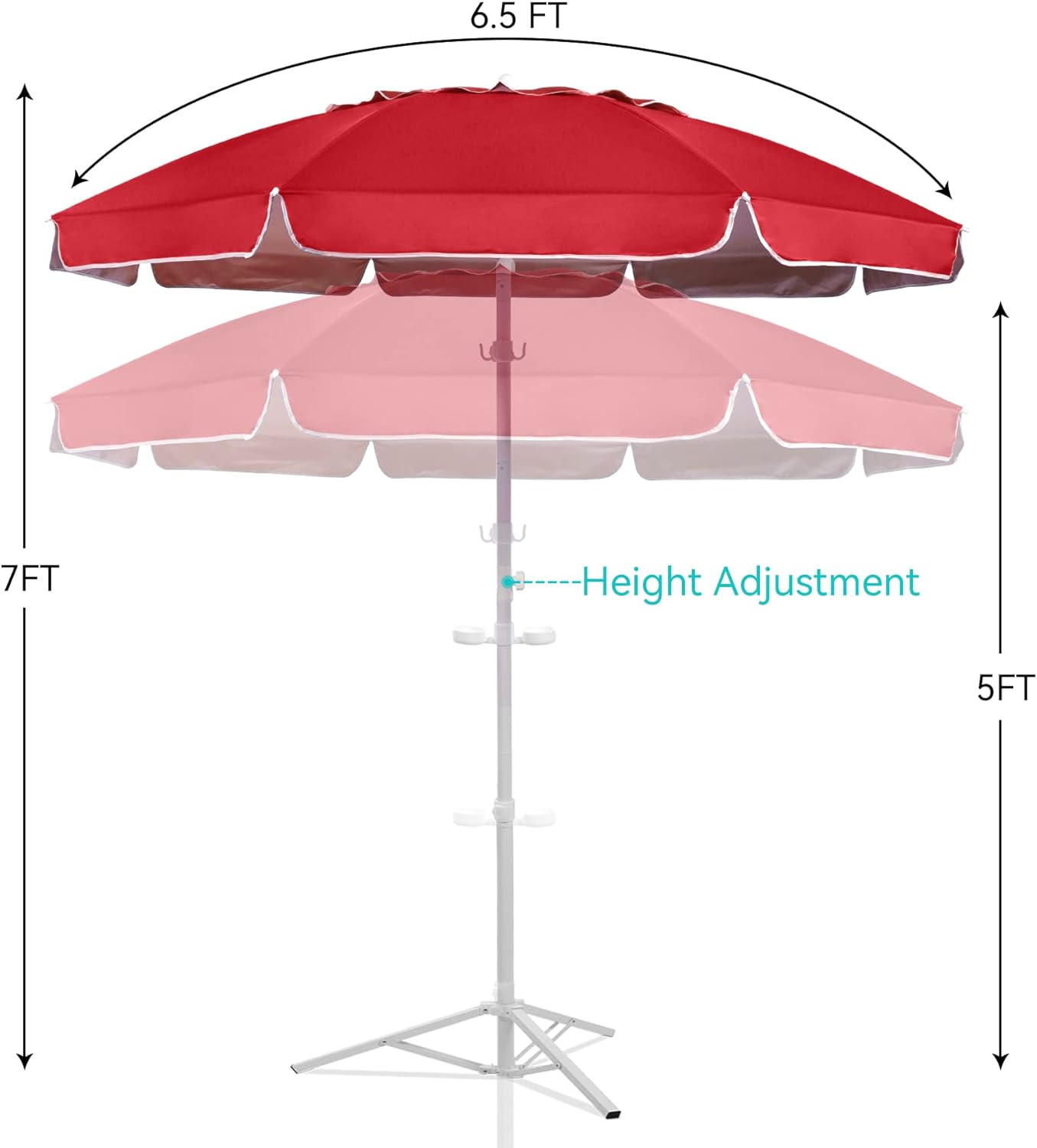 AMMSUN Shade Umbrella, Premium Portable Umbrella with Stand - $40