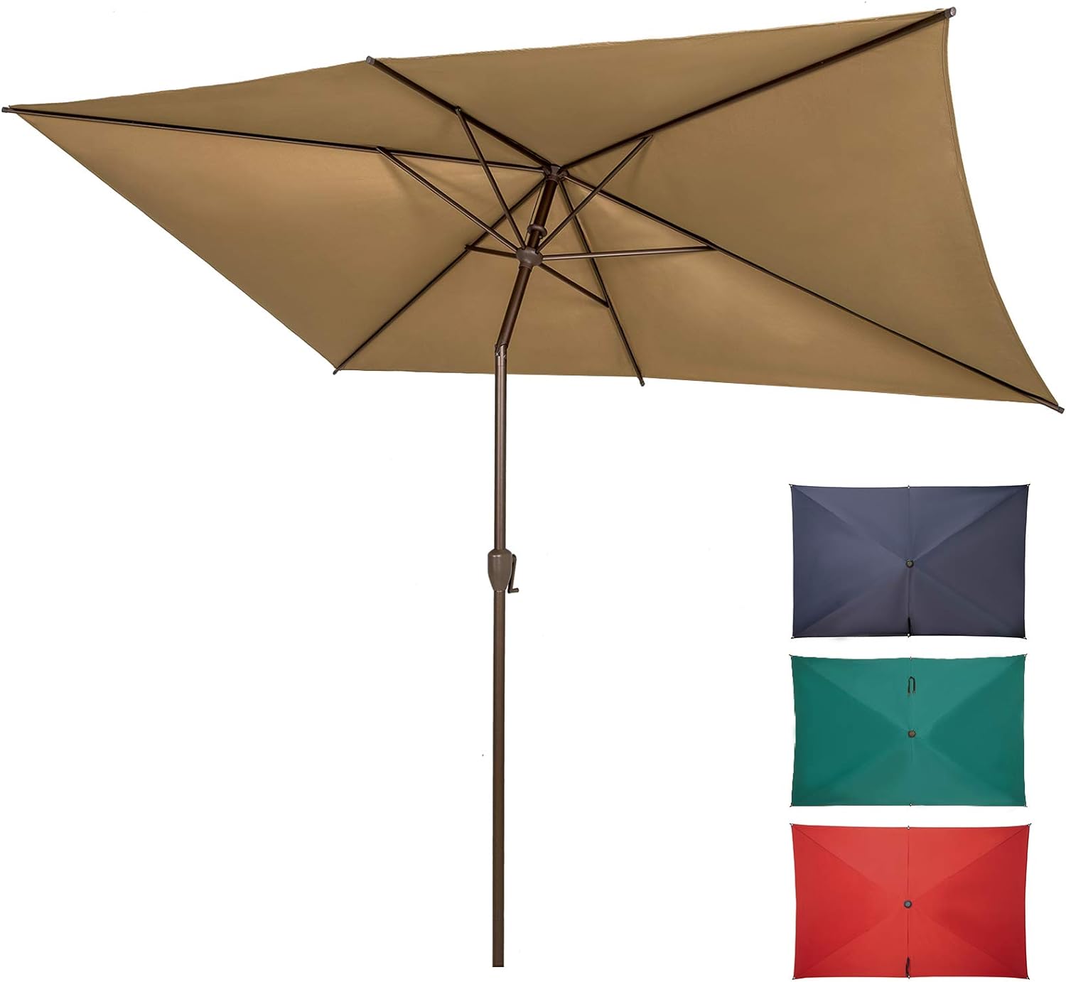 Ogrmar 6.5x10ft Rectangular Outdoor Patio Umbrella - $35