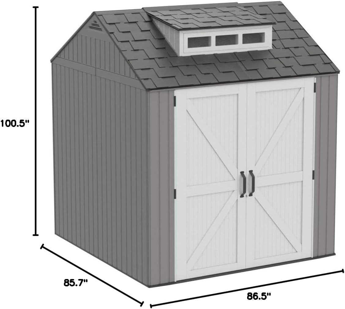 Rubbermaid Resin Outdoor Storage Shed With Floor (7 x 7 Ft), Weather Resistant - $655