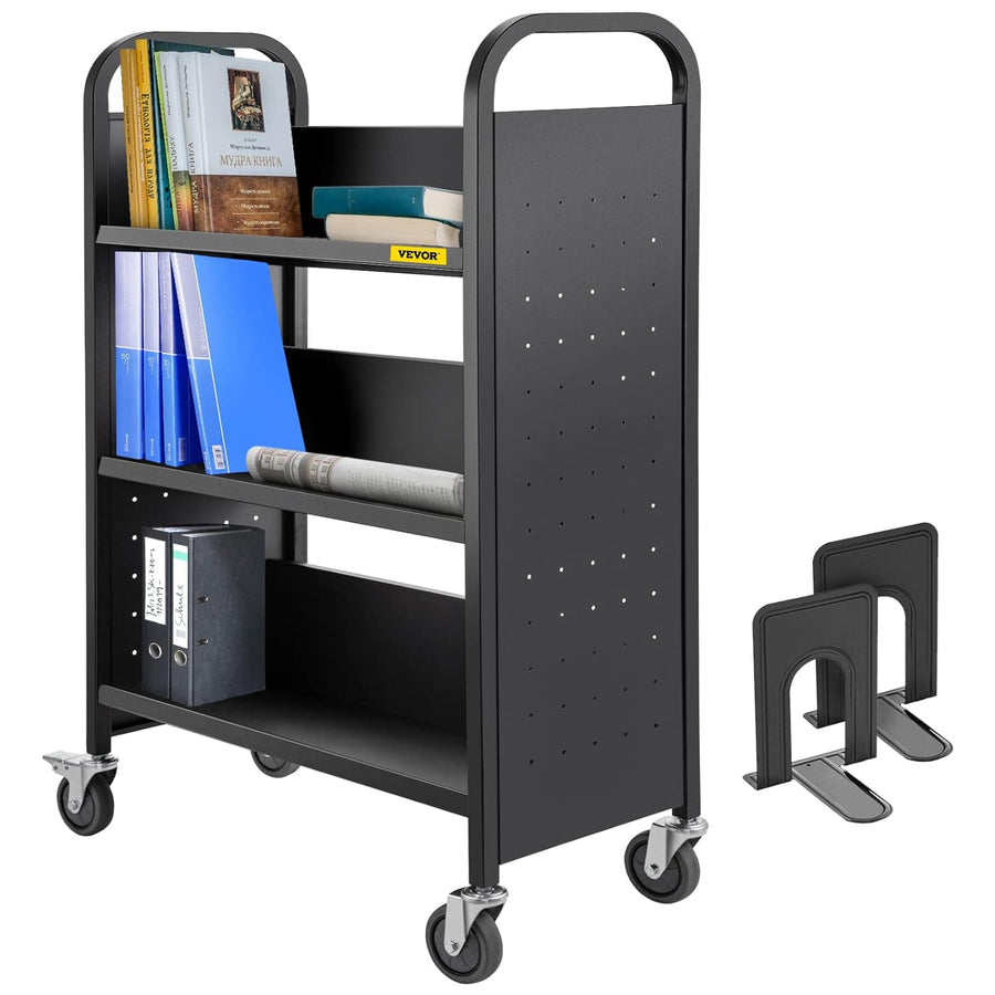 VEVOR Book Cart, 200LBS Library Cart, 30x14x45 Inch Rolling Book Cart - $60