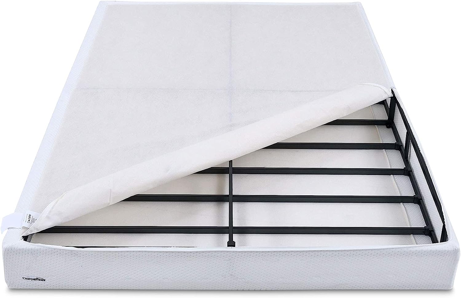 Amazon Basics Smart Box Spring Bed Base, 9-Inch Mattress Foundation, King, White - $105