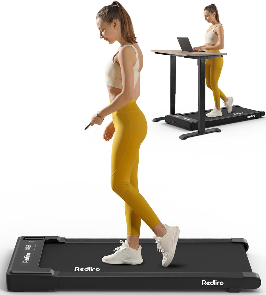 Redliro Walking Pad Treadmill Under Desk, Portable Mini Treadmill - $150